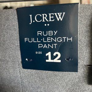 NWT J. Crew Ruby full length pant Heather Graphite Size 12
